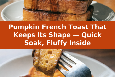 Pumpkin French Toast That Keeps Its Shape — Quick Soak, Fluffy Inside Pinterest recipe pin