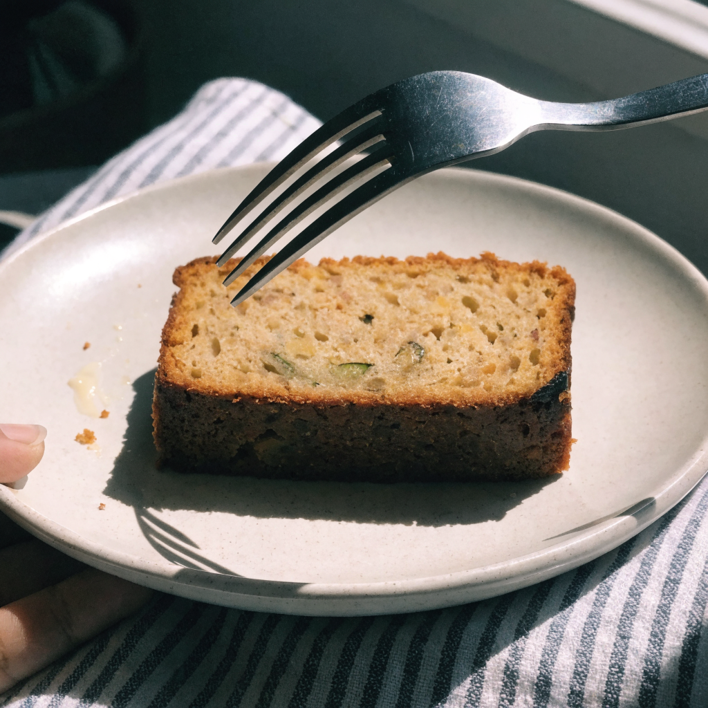 Close-up of reliable moist zucchini bread for busy cooks