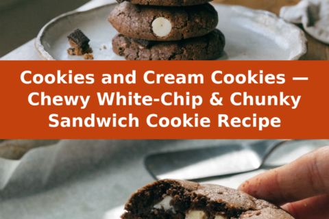 Cookies and Cream Cookies — Chewy White-Chip & Chunky Sandwich Cookie Recipe Pinterest recipe pin