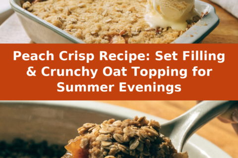 Peach Crisp Recipe: Set Filling & Crunchy Oat Topping for Summer Evenings Pinterest recipe pin