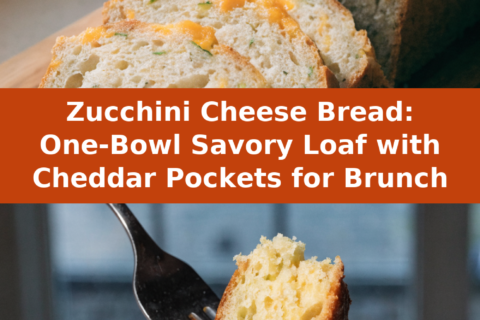 Zucchini Cheese Bread: One-Bowl Savory Loaf with Cheddar Pockets for Brunch Pinterest recipe pin