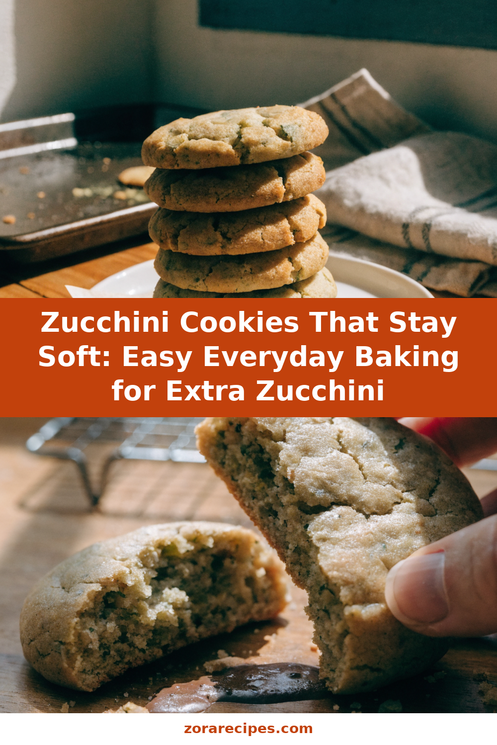 Zucchini Cookies That Stay Soft: Easy Everyday Baking for Extra Zucchini Pinterest recipe pin